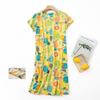 Plus size Estate Donna Camicia da notte Manica corta Simpatico cartone animato pigiameria dolce O Collo Camicie da notte Pigiama Pigiama da donna in cotone