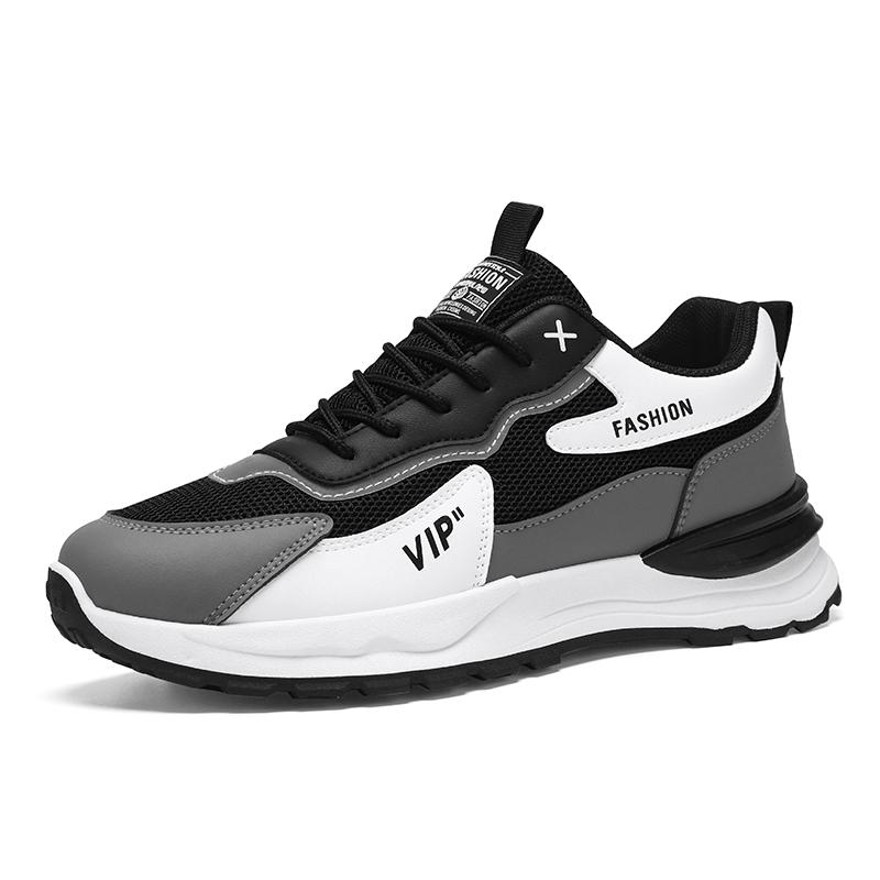 

Мужская спортивная обувь Дышащая сетка Осень Новая Повседневная сетчатая обувь для бега Нескользящая Мягкая подошва Мотоботы для мужчин 39 чёрный