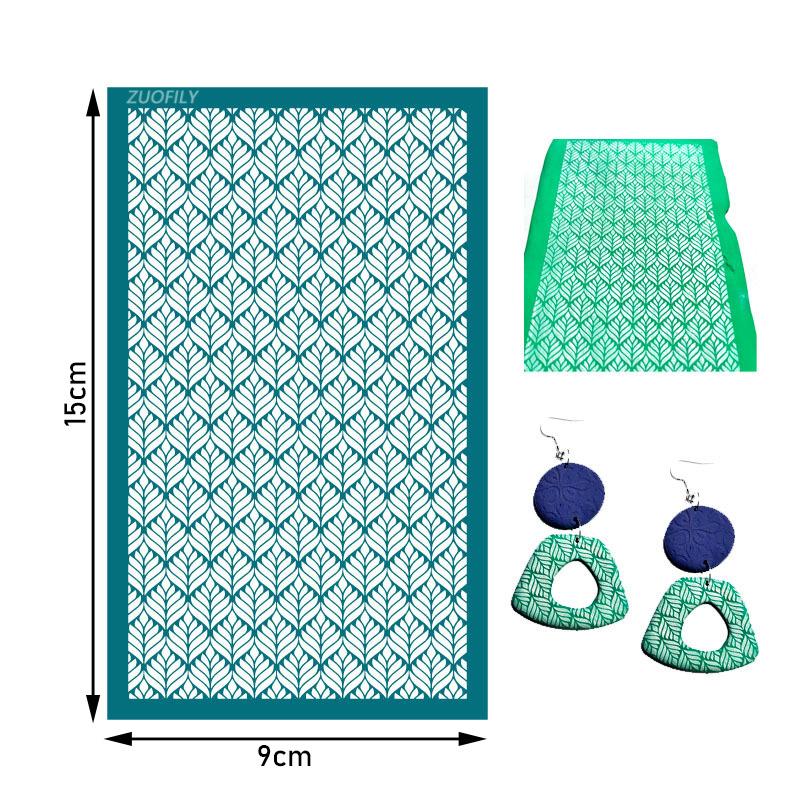 Washable Silk Screen Stencils Soft Pottery Polymer Clay Geometric Animals Plants Craft Embossing Tool DIY Earring Jewelry Mold