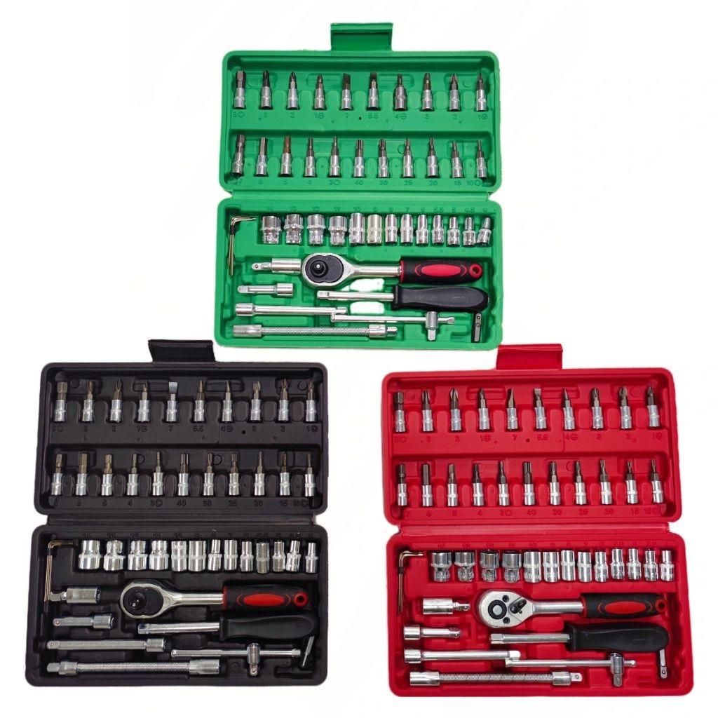 46 in 1 Ratchet Socket Wrench Tool Kit Multi Function Auto Motorcycle Household Appliance Mechanical Repair Hand Tools Set Hand Tool Kits