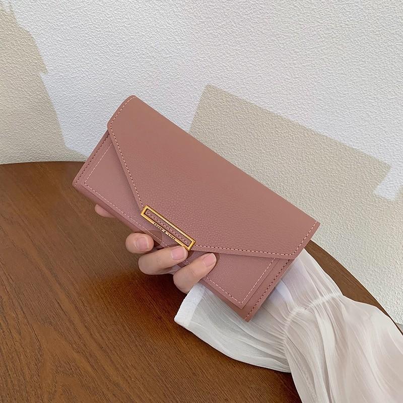 Wallet Female Long Model New Korean Version Simple Thin Large Capacity Multi-card Position Folding Card Bag Wallet Clutch Bag