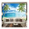 Photo Wallpaper 3D Seaside Landscape Nature Scenery Murals Living Room Restaurant Background Wall Coconut Beach Murals