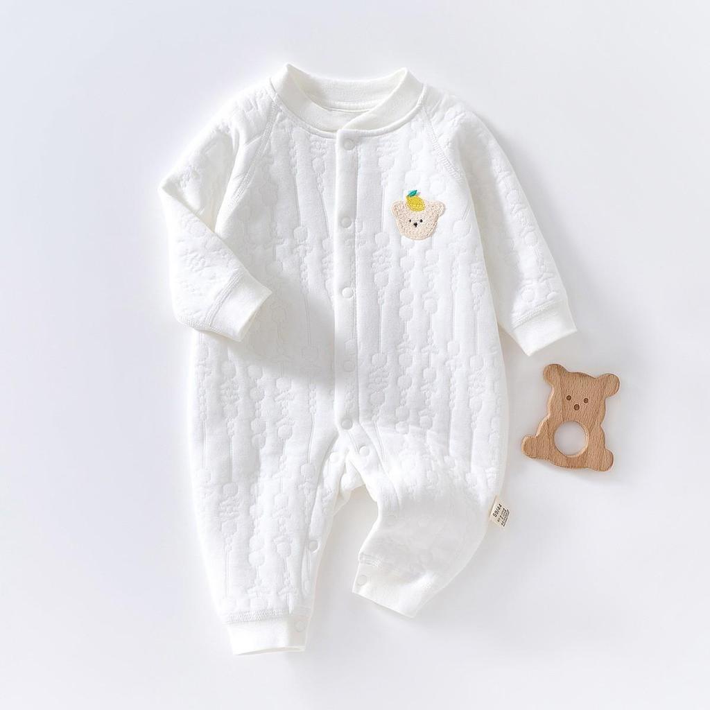 Gesteppter Baby-Overall: Warmer Winter-Strampler & Dicke Luftbaumwoll-Pyjamas