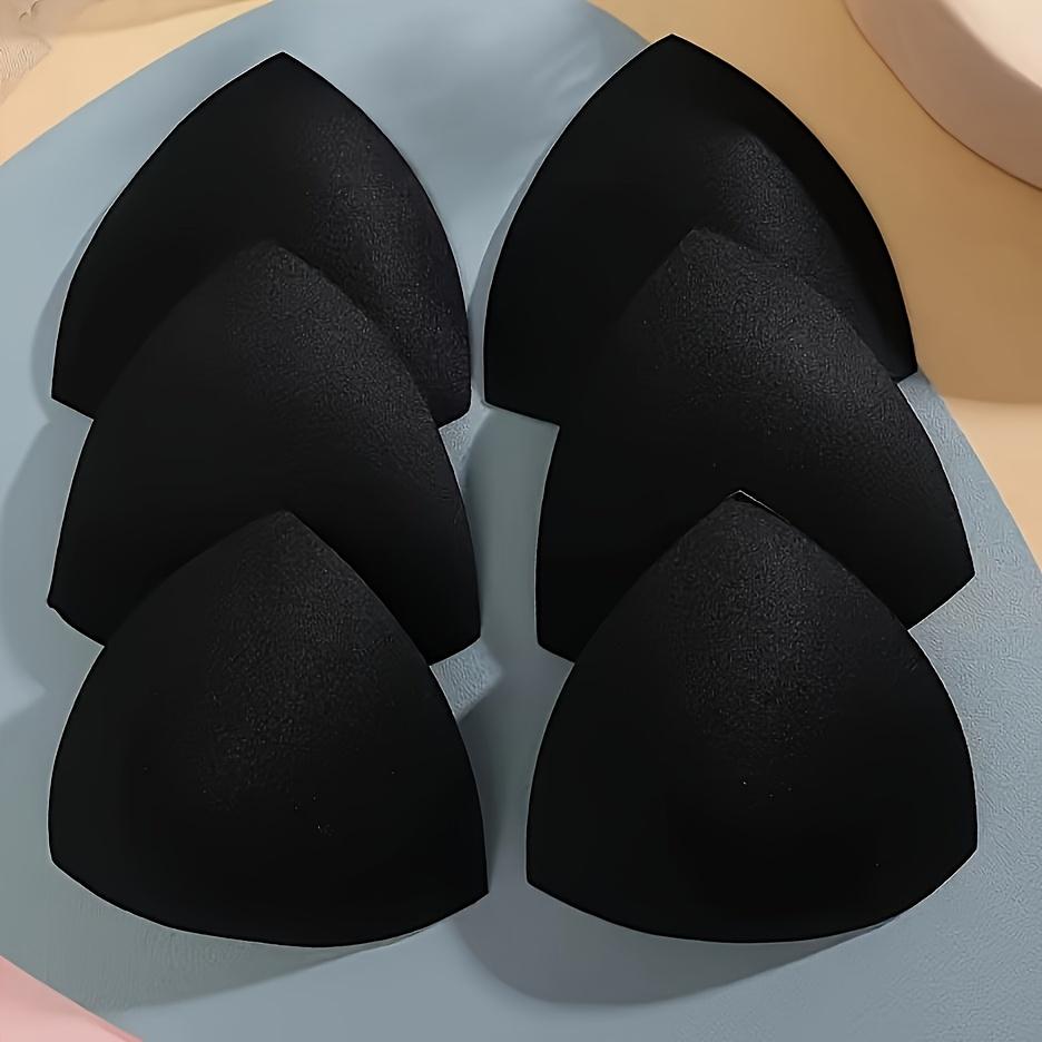 

3 Pairs (6 Pieces) Of Thin, Seamless Triangular Breast Pads, High-Elasticity Sponge Inserts For Sports Bras, Swimsuits, And Yoga Wear, Professional 6 pieces black