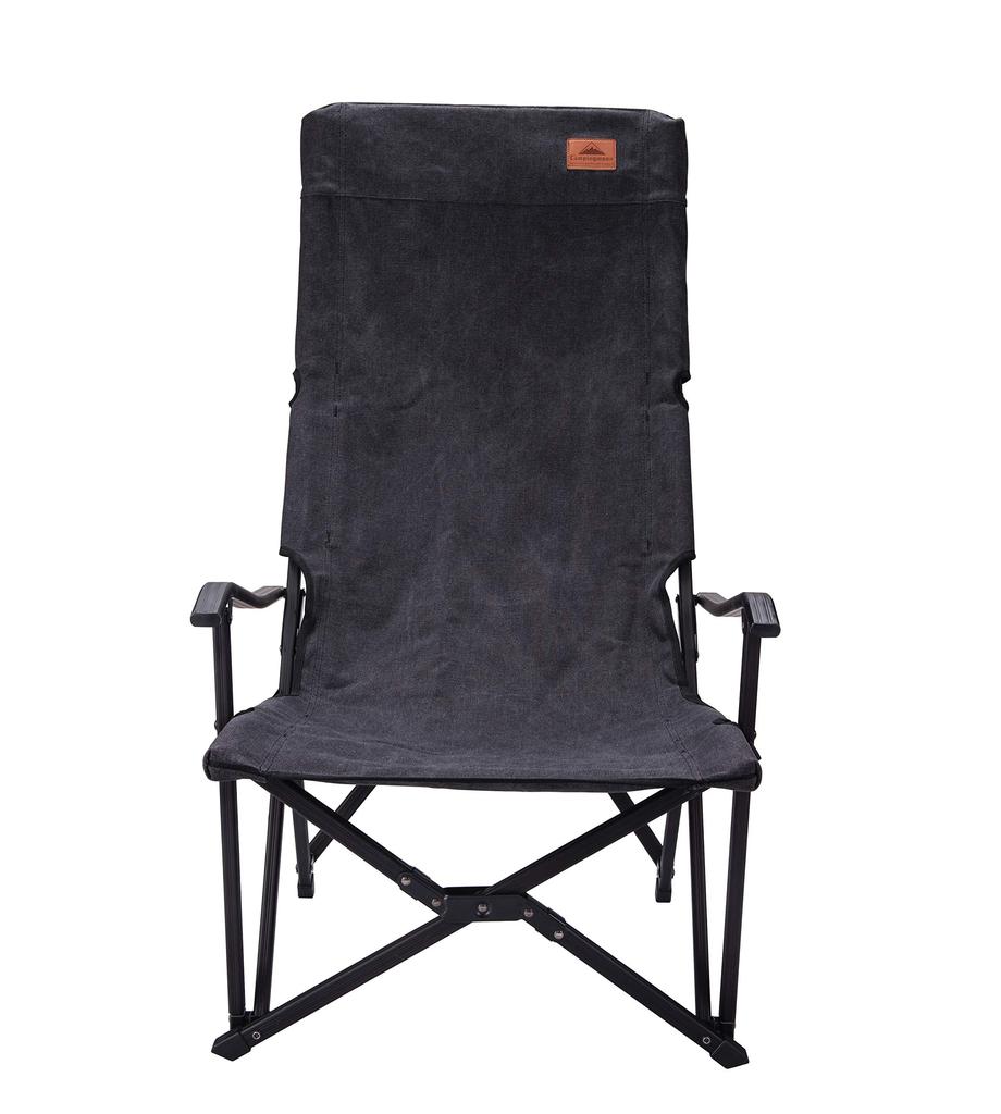 CAMPING MOON Relax Low Chair Low Style Chair Canvas Fabric Long Size Black F-1002C-BK