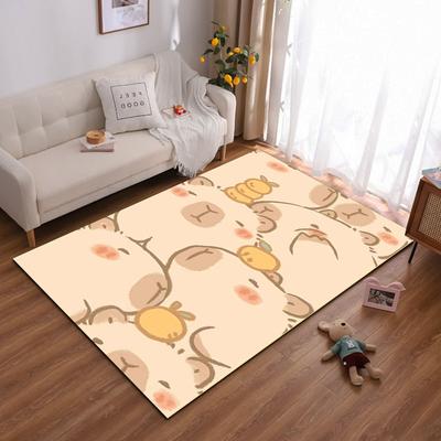 Cartoon Animal Pattern Beige Carpet for Living Room or Bedroom Decor Suitable for Use As an Anti-slip for Living Room Bedroom Sofas