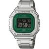 CASIO Standard Digital Wristwatch W-218HD-3AV Mens Cheap Chipukashi Metal Band SilverGreen Inverted LCD Overseas Model