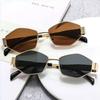 2pcs Polygonal Metal Small Frame Fashionable Decorative Glasses for Men and Women Suitable for Various Occasions