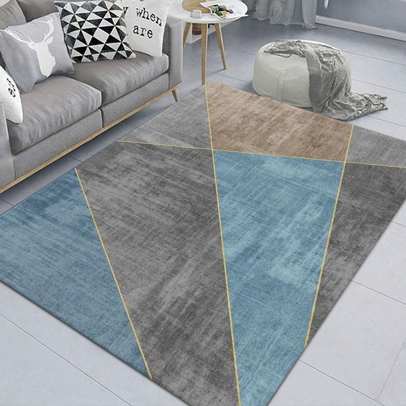 Geometrischer Druck Teppich Nordischer Stil Einfache Heimdekoration Matte Wohnzimmer Schlafzimmer Wasserabsorbierend Rutschfest Dekoration Teppich