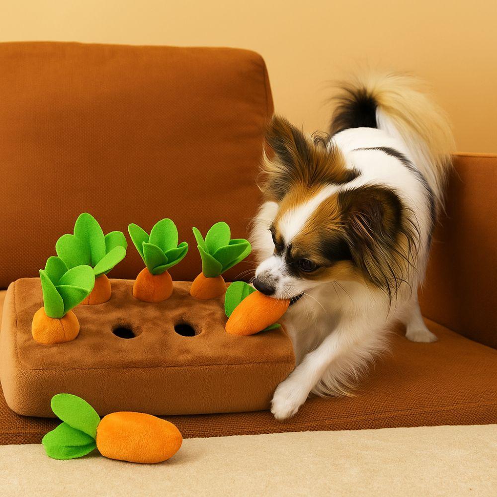 6/8 Hole Carrot  Dog Toys Soft Puppy Chew Toy Creative Interactive Training Toys  for Cats and Dogs