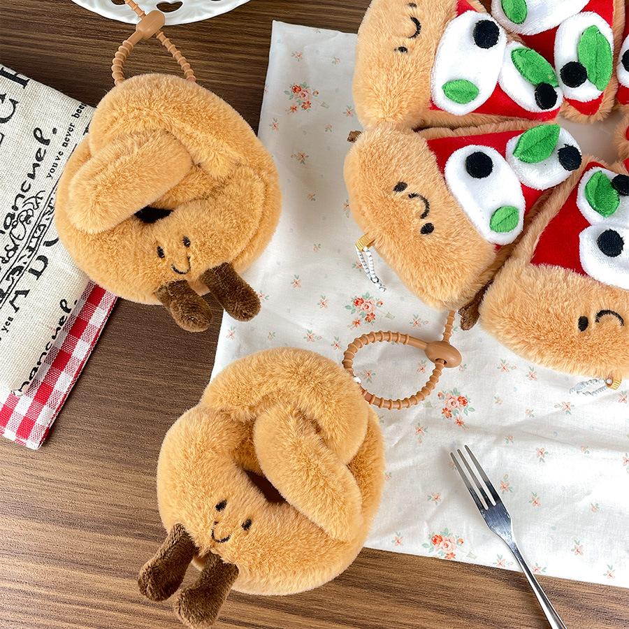 Fun Cartoon Pizza Burrito Doll Creative Plush Alkaline Water Bread Doll Backpack Pendant Doll Doll