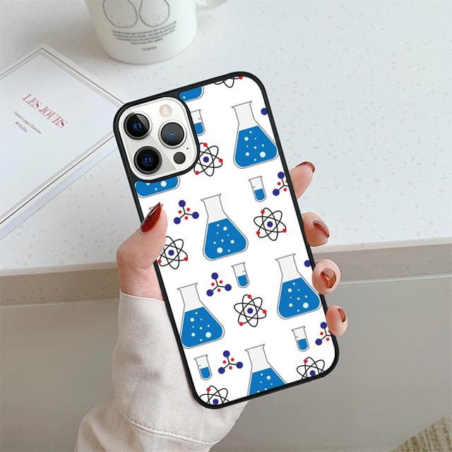 Vintage Seamless Chemistry Laboratory Phone Case For iPhone 17 Air 13 12 Cover For Apple 14 15 16 Pro Max Plus SE