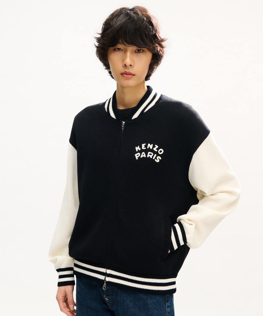 Kenzo Men'S Pre-Collection Kenzo Paris Emblem Zip-Up Cardigan_ K263Amg101Bkx