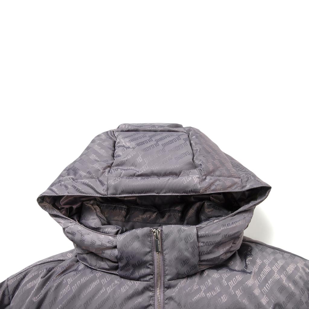 Li-Ning Wade Series All Over Letter Print Zipper Hooded Casual Down Jacket Men Outerwear AYMV525-1
