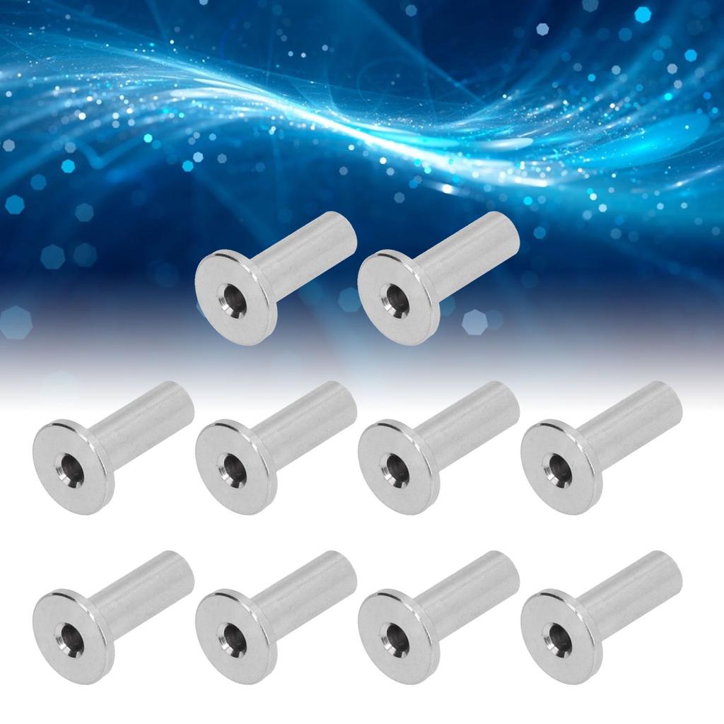 10Pcs Stainless Steel Protector Sleeves High Tensile Strength Anti Fatigue Weatherproof Cable Railing Protector Sleeves