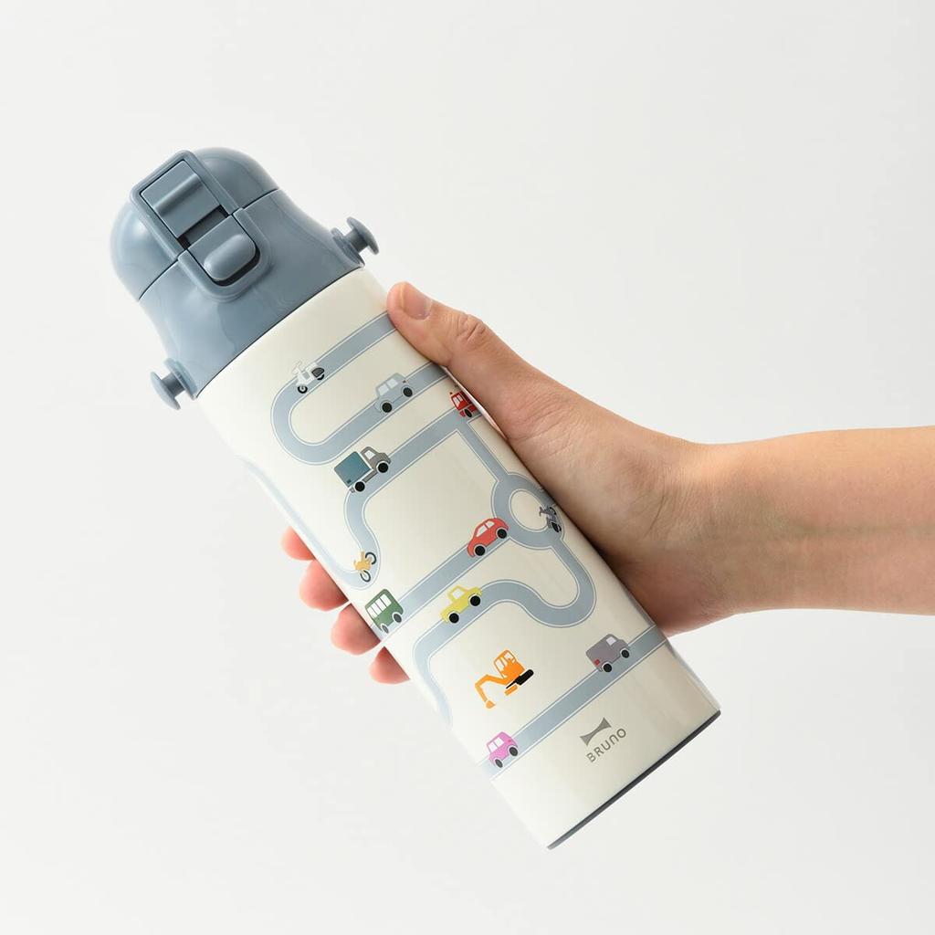 BRUNO Light 2-Way Kids' Water Bottle, BHK255, Flower Orange