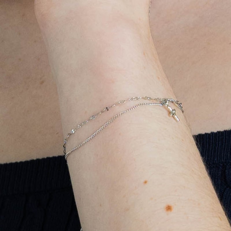 Pearlymore Cross Two Line Bracelet_PM24B001SS