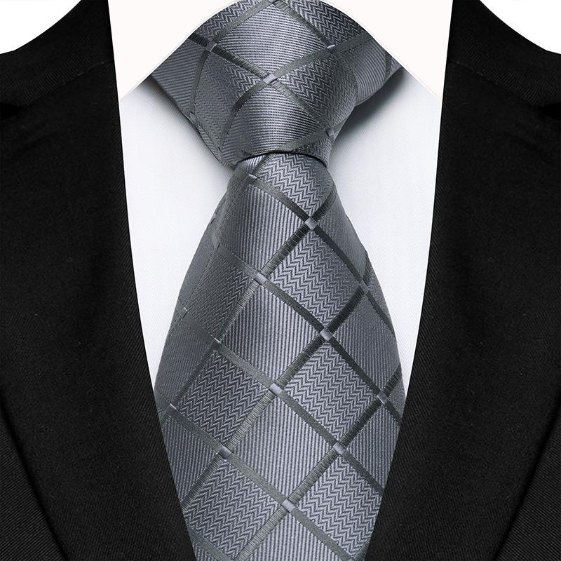 Men's Classic Solid Color Plaid Tie - Multi-color for Business, Casual, or Wedding