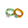 Elegant Fashion Jewelry Irregular Girls Acrylic Women Geometric Transparent Finger Ring Resin Rings
