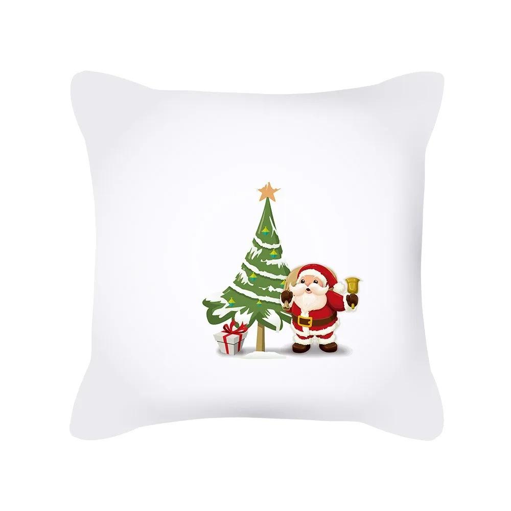 Christmas Theme Cushion Cover Cartoon Elk Living Room Bedroom Decorative Pillow Cover Home Decorative Pillow Cover Sofa Pillow