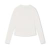 Fila Original  Versatile Casual Knit Long Sleeve T-Shirt Women Tops Cloud-Mushroom-White F11W519213F-WT
