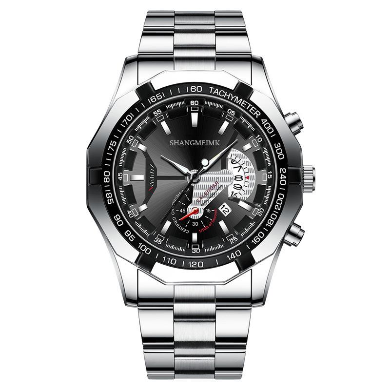 Large Dial Men S Steel Strap Watch Calendar Quartz Watch Men S Watch Creative Watch