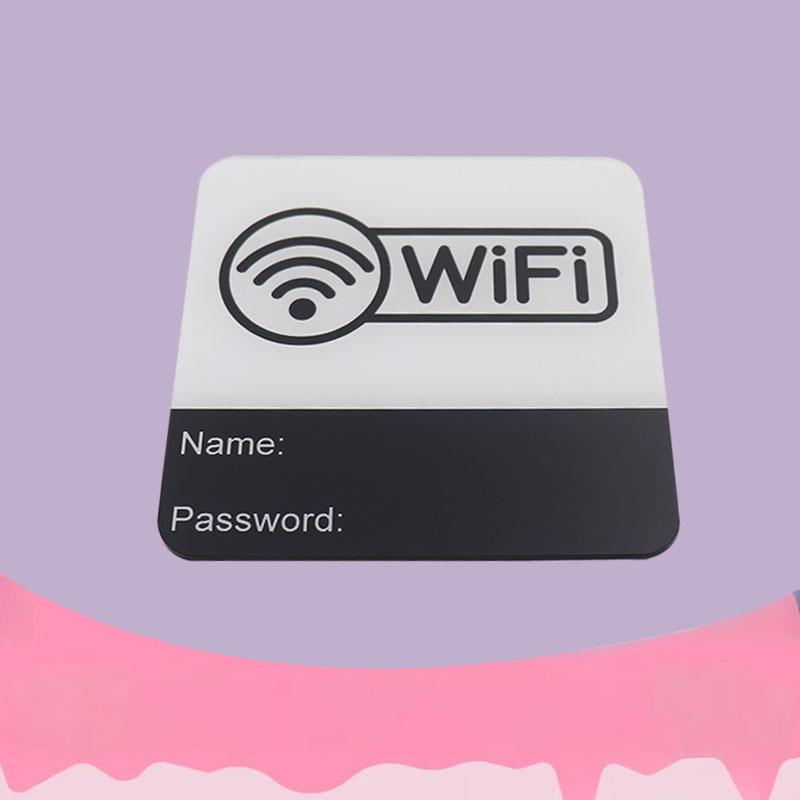 WIFI Free Wi-Fi Sign Plaque Signage Signs Plate Sticker Public Place Acrylic Wall Stickers for Hotel Restaurant Public Shoppe