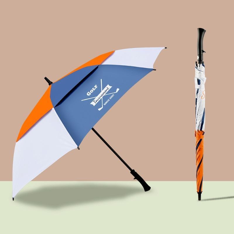 Large Golf Waterproof Umbrella Double-layer Long Handle Wind And Rain Resistant Straight Pole Umbrella Suitable 3-4 People