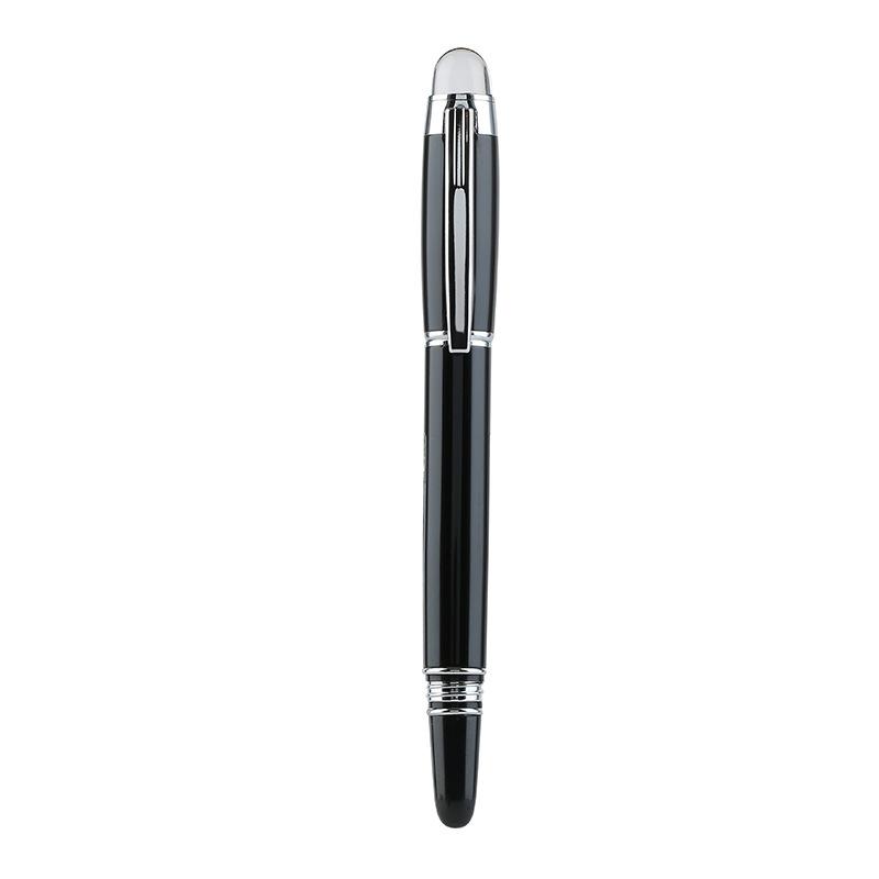 Insert Metal Signature Pen Business Gift Ballpoint Pen Rotating Pen Cap Crystal Head Top Black Ink Logo Printing