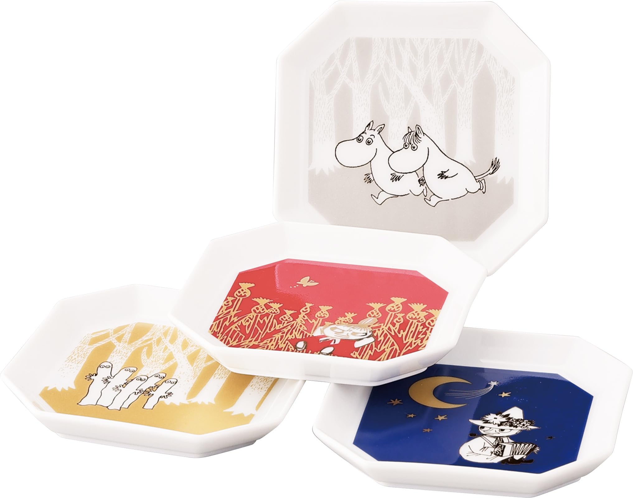 

Moomin Special Square Side Tableware 11 x 11 Jubako Сакура Новый Первый Разное Сделано в День Фестиваля Тарелка, Тарелка, Набор из 4 предметов, Прибл.