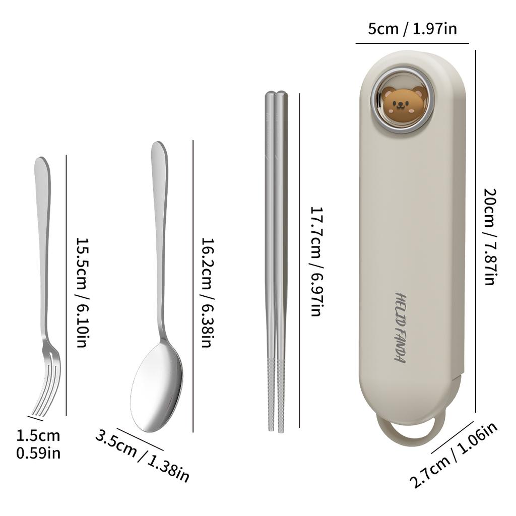 Zestaw Sztućców ze Stali Nierdzewnej 316 Przenośny Widelec Łyżka Pałeczki Z Pudełkiem Zestaw Sztućców Podróżnych Zestaw Stołowy Kuchenny