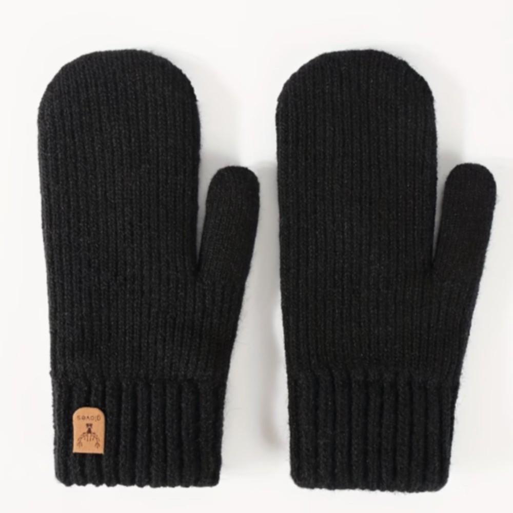 Warm Warm Gloves Thick Knit Mittens Fashion Double-Layer Mittens Cold Weather
