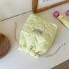 Korean Style Heart Quilted Drawstring Cosmetic Bag - Dustproof, Padded, Perfect for Travel.
