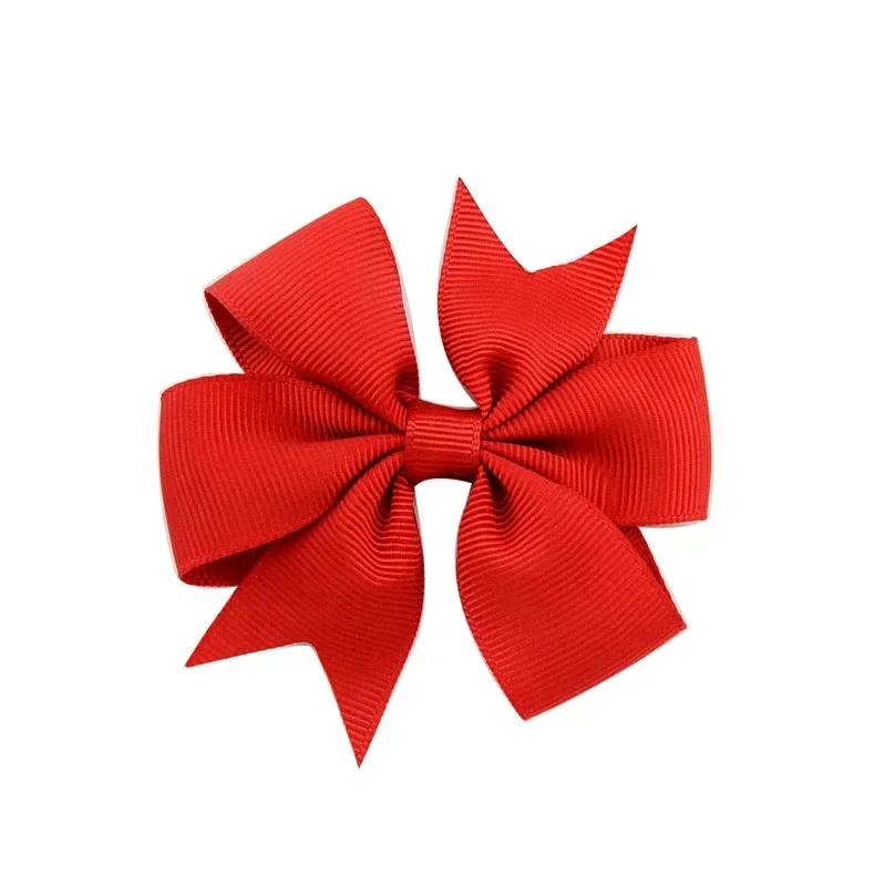 2/4/10 piezas 3'' Lazos de Cinta Sólida Pinzas para el Cabello para Bebés Niñas Lazos Hechos a Mano Pasadores Pasadores Accesorios para el Cabello para Niños