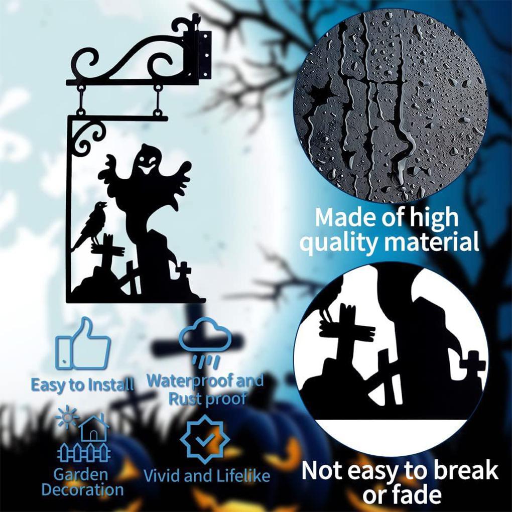Klassisches Hexen-Silhouette Metall Gartenschild – Langlebiges Und Exquisites Handwerk Garten Eckschild