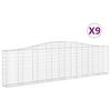 Vidaxl Kosze Gabionowe, 9 Szt, 400X30X100/120 Cm, Galwanizowane Żelazo