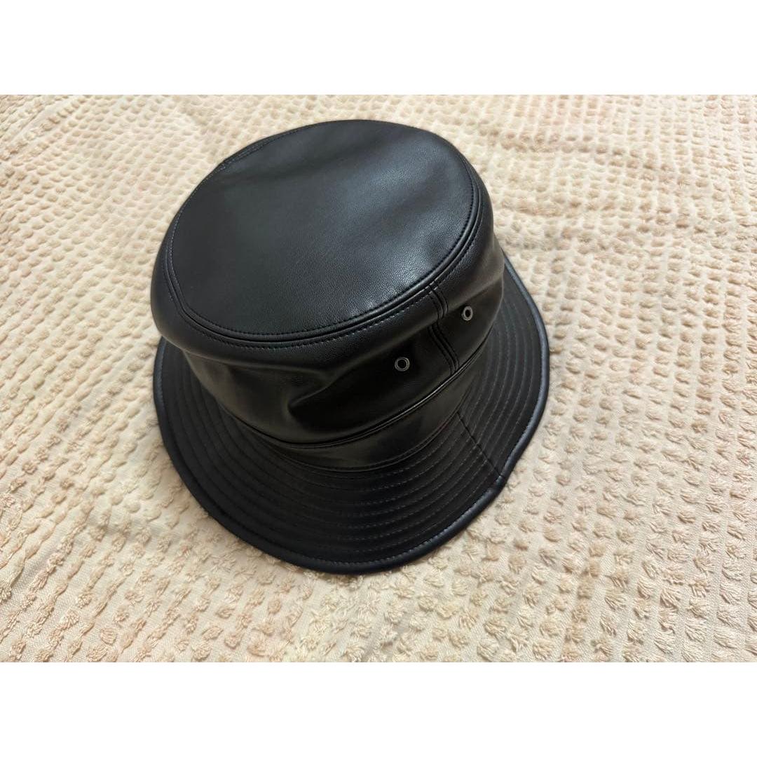Used CA4LA Kashira Faux Leather Hat Black Made in Japan Unused with tag