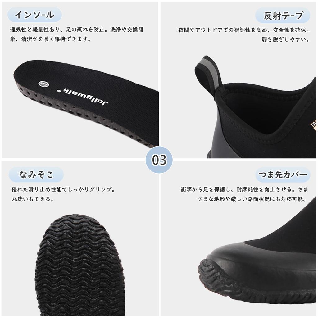 Jollywalk Neoprene Rain Rubber Short Rain Fully Easy To Perfect for Typhoons and Rainy Perfect for Rain or Shine Men's Boots, Boots, Shoes,