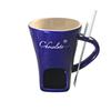 With Fork Tea Light Chocolate Melting Cup Ceramic Cheese Melting Pot  Marshmallow