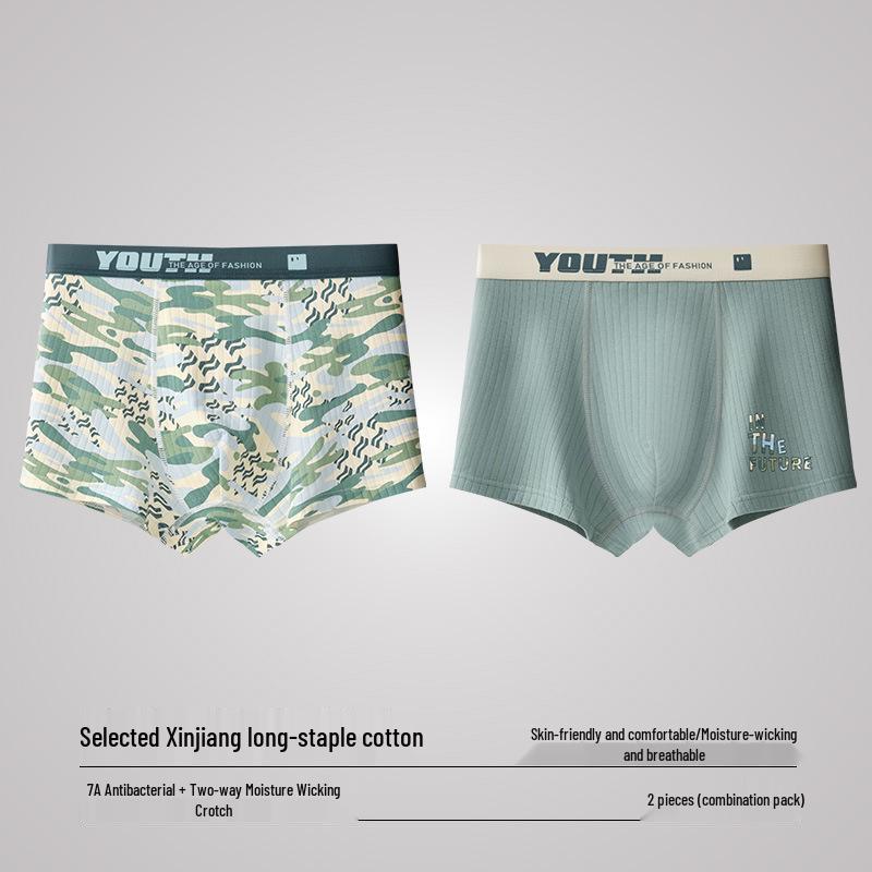 Boys' Breathable Cotton Boxer Briefs with Antibacterial Crotch, Sizes 15-18 Years