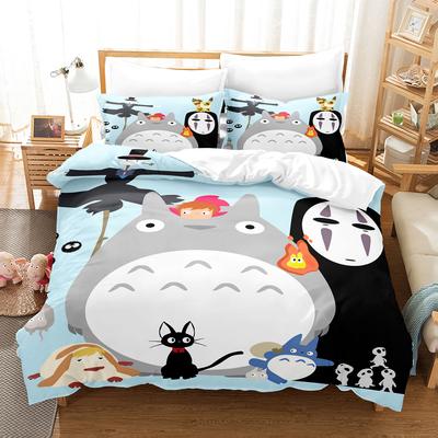 Kemila 3D-Bettwäsche „My Neighbor Totoro“-Set, Bettbezug-Set mit Kissenbezug, Twin-Full-Queen-King-Size-Bettwäsche