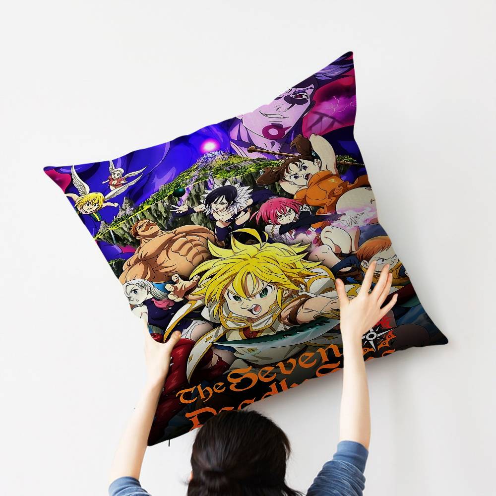 Japan Anime Figure The Seven Deadly Sins Cushion Cover Decorative Pillow Sofa Home Decor Case Pillow Cases