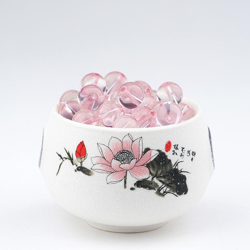 Contas de Gelatina Rosa Quartzo Rosa Moçambique para Pulseira DIY Flor de Pêssego para Meninas