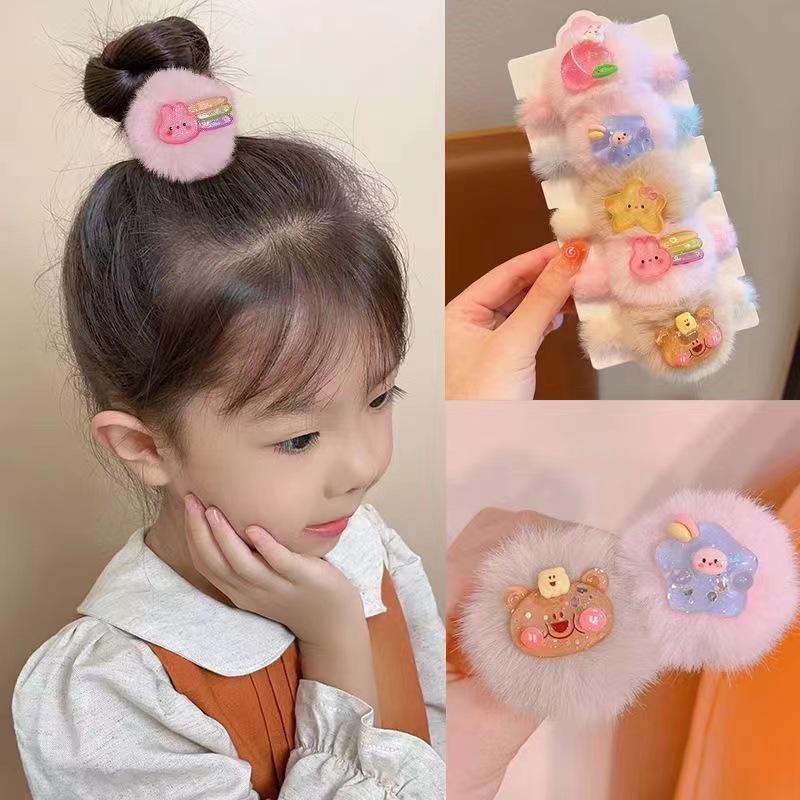 Children's Plush Cartoon Hair Ties - Soft, Cute, and Gentle On Hair
