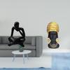 Abstract African Woman Thinker Statue Tabletop Ornament for Living Room Shelf Office Bookshelf Gift