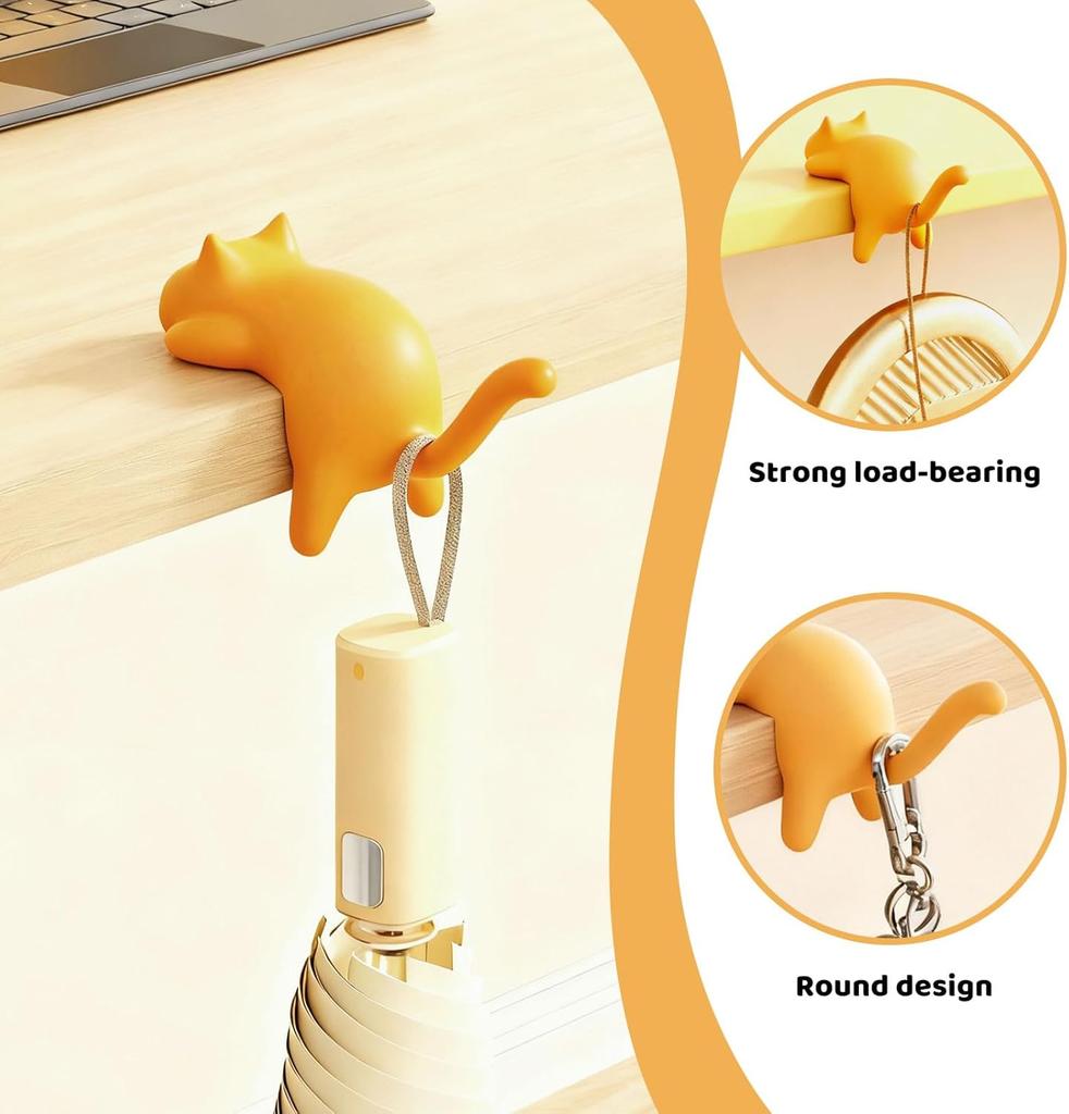 1/4PCS Portable Multi Functional Desk Side Hook Table Edge Cat Backpack Hanger Organizer for Handbag Backpack Purse Storage