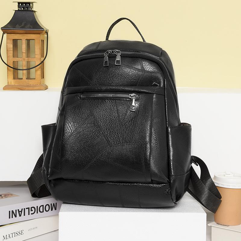 Backpack Women's New Trend Large Capacity PU Women's Bag Fashion Retro Women's Casual Backpack