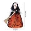 Unique Halloween Witch Broom Decors Stylish Black Witch Broomsticks Display Ornament for Halloween Party Decoration