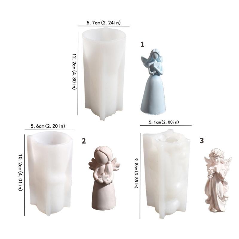 F3KD Silicone Angel Shaped Mold for Creating Epoxy Resin Handmade Wedding Decoration Mould Handmade Tool