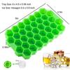 Silicone Ice Mold with Silicone Lid Reusable Ice Maker DIY Ice Fruit Juice Honeycomb Ice Tray for Chilled Drink Whiskey Cocktail
